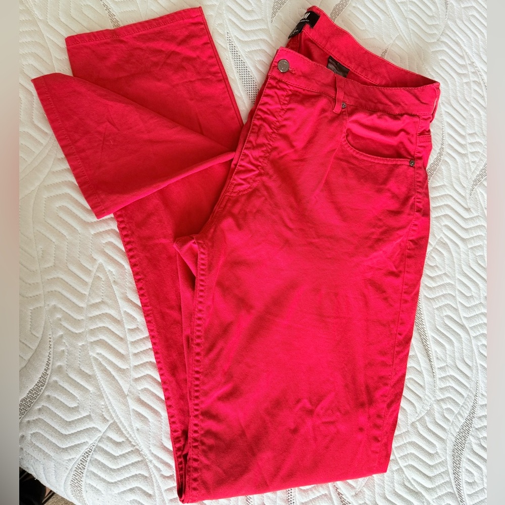Long leg, Christmas red, H&M, super straight leg, US 36, 95% comfortable cotton
